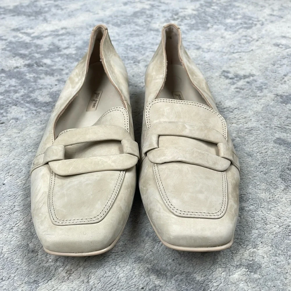 Paul Green Rimona Partita Loafers Sabbia Nubuck Cream Sz 7.5